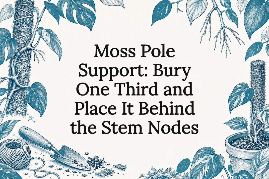 Decorative moss pole support title card