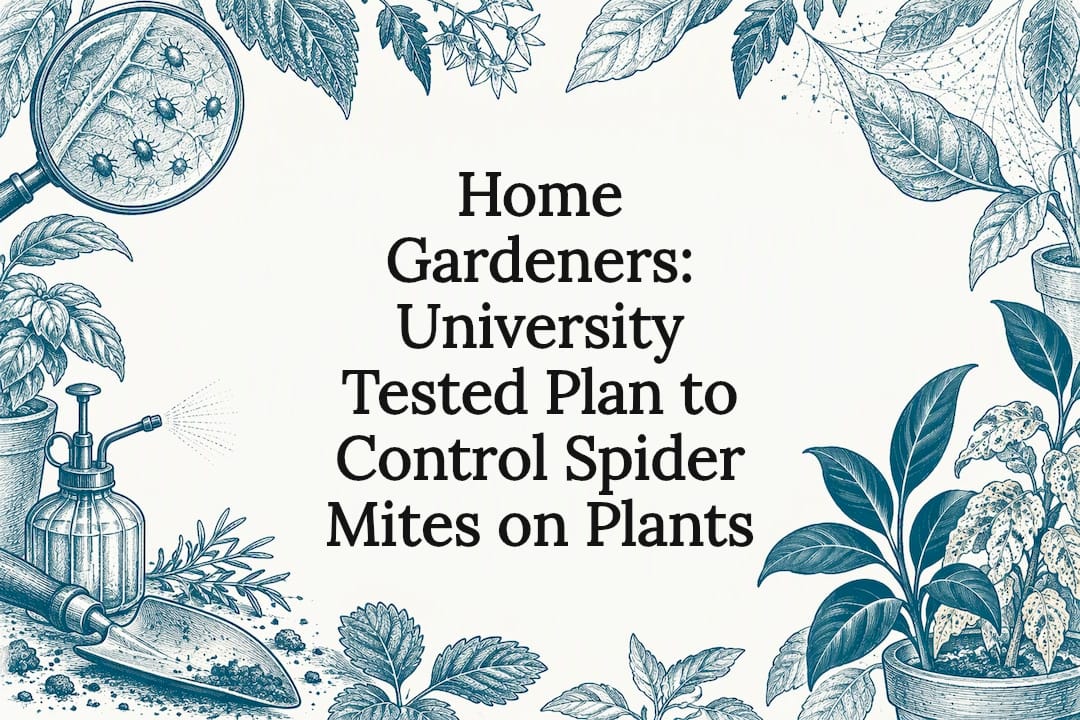 Decorative spider mite plant title card