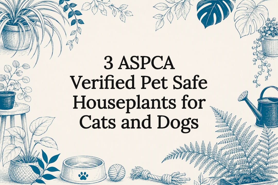 Pet-safe houseplants title card illustration