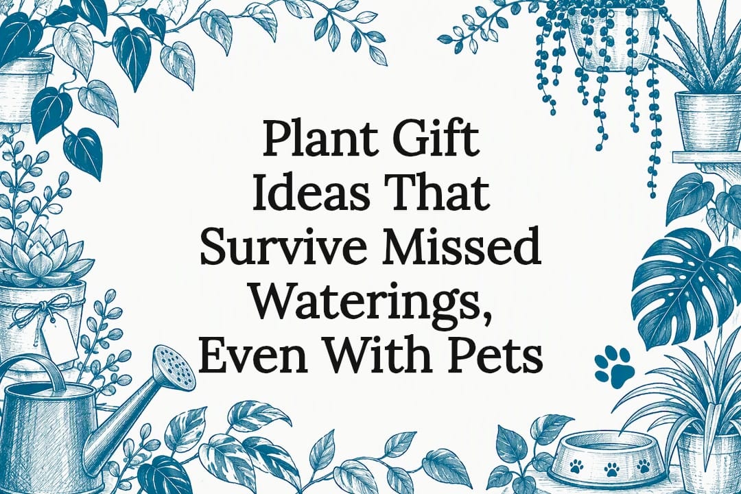 Sketches of plants and gifts frame title