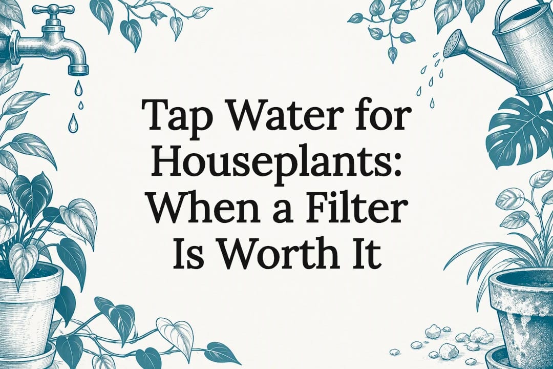 Hand-drawn tap water and plant title card