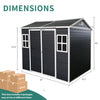6x8 ft Outdoor Resin Storage Shed with Floor and Lockable Doors