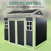 6x8 ft Outdoor Resin Storage Shed with Floor and Lockable Doors