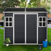 6x8 ft Outdoor Resin Storage Shed with Floor and Lockable Doors
