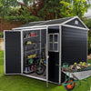 6x8 ft Outdoor Resin Storage Shed with Floor and Lockable Doors