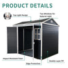 6x8 ft Outdoor Resin Storage Shed with Floor and Lockable Doors
