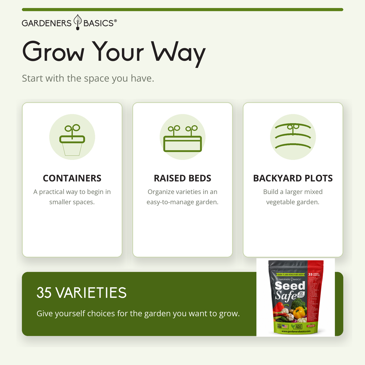 Seed Safe Survival Seed Kit – 35 Variety Pack – photo 7