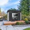 [07X10FT] Heavy-Duty Weather-Resistant Steel-Reinforced Plastic Storage Shed With Floor