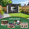 [07X10FT] Heavy-Duty Weather-Resistant Steel-Reinforced Plastic Storage Shed With Floor