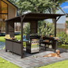 [09X10FT] Premium Outdoor Hardtop Grill Gazebo With Shelves