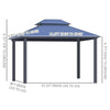 [10X12FT] Hardtop Gazebo Canopy With Polycarbonate Double Roof, Netting, And Curtains