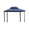 [10X12FT] Hardtop Gazebo Canopy With Polycarbonate Double Roof, Netting, And Curtains