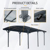 [10X19FT] Heavy-Duty Outdoor Aluminum Arch Carport With Polycarbonate Panels
