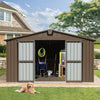 [11X12FT] Outdoor Backyard Storage Metal Shed With Galvanized Steel Frame, Windows, And Lockable Doors