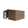 [11X12FT] Outdoor Backyard Storage Metal Shed With Galvanized Steel Frame, Windows, And Lockable Doors