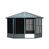[12X12FT] Large Octagonal Sunroom Solarium With Lockable Sliding Doors And Galvanized Steel Sloping Roof