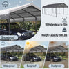 [12X20FT] Heavy-Duty Metal Carport With Galvanized Steel Roof For Car, Boats And Trucks, Gray