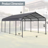 [12X20FT] Heavy-Duty Metal Carport With Galvanized Steel Roof For Car, Boats And Trucks, Gray