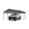 [12X20FT] Heavy-Duty Metal Carport With Galvanized Steel Roof For Car, Boats And Trucks, Gray