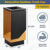 13-Gallon Heavy-Duty Commercial Outdoor Square Decorative Trash Can