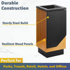 13-Gallon Heavy-Duty Commercial Outdoor Square Decorative Trash Can