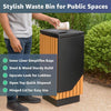 13-Gallon Heavy-Duty Commercial Outdoor Square Decorative Trash Can
