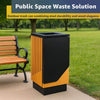 13-Gallon Heavy-Duty Commercial Outdoor Square Decorative Trash Can