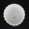 3-Piece White Ceramic Planter Pot Set with Fluted Design & Saucers