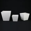 3-Piece White Plastic Square Planter Pot Set – Modern Tapered Design