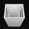 3-Piece White Plastic Square Planter Pot Set – Modern Tapered Design