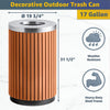 17-Gallon Commercial Round Outdoor Trash Can With Open Lid