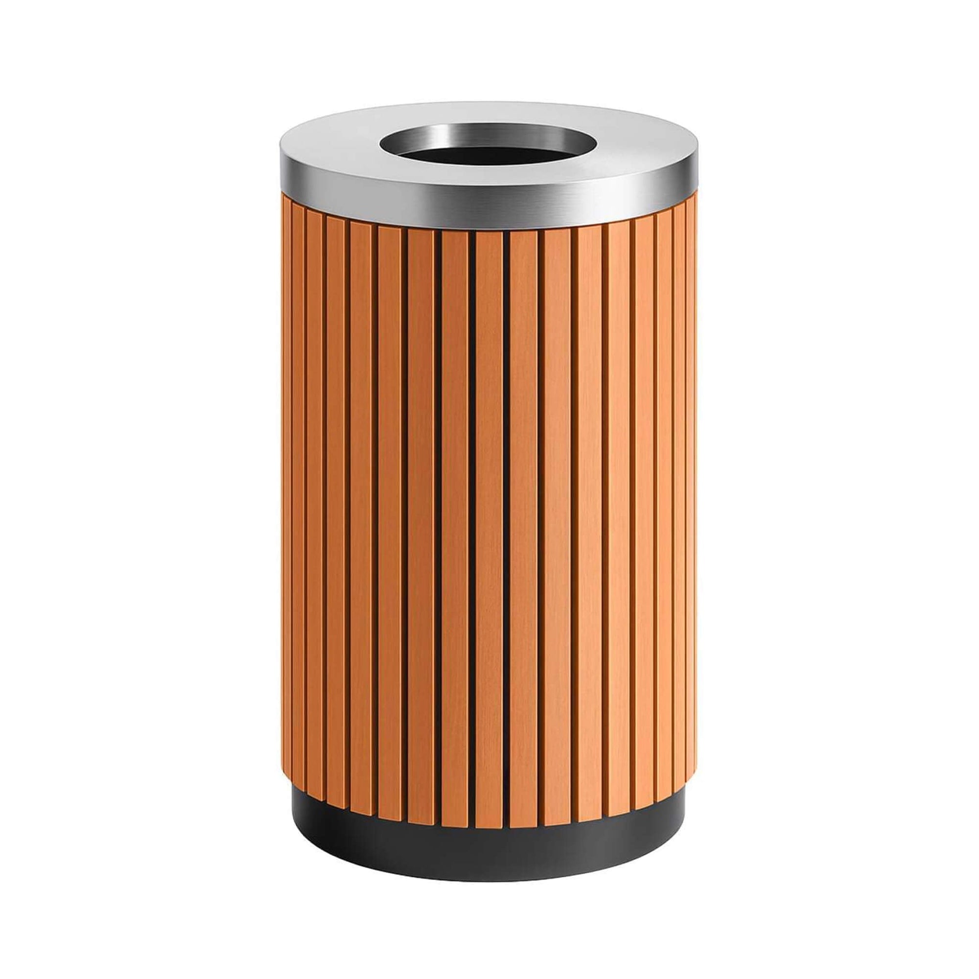 17-Gallon Commercial Round Outdoor Trash Can With Open Lid