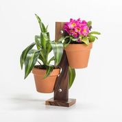 2 Pot Hanging Or Standing Plant Holder For 4in-6in Terra Cotta Pots