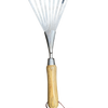 Stainless Steel Garden Hand Rake (classic wood handle)