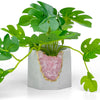 ROSE QUARTZ GEODE PLANTER