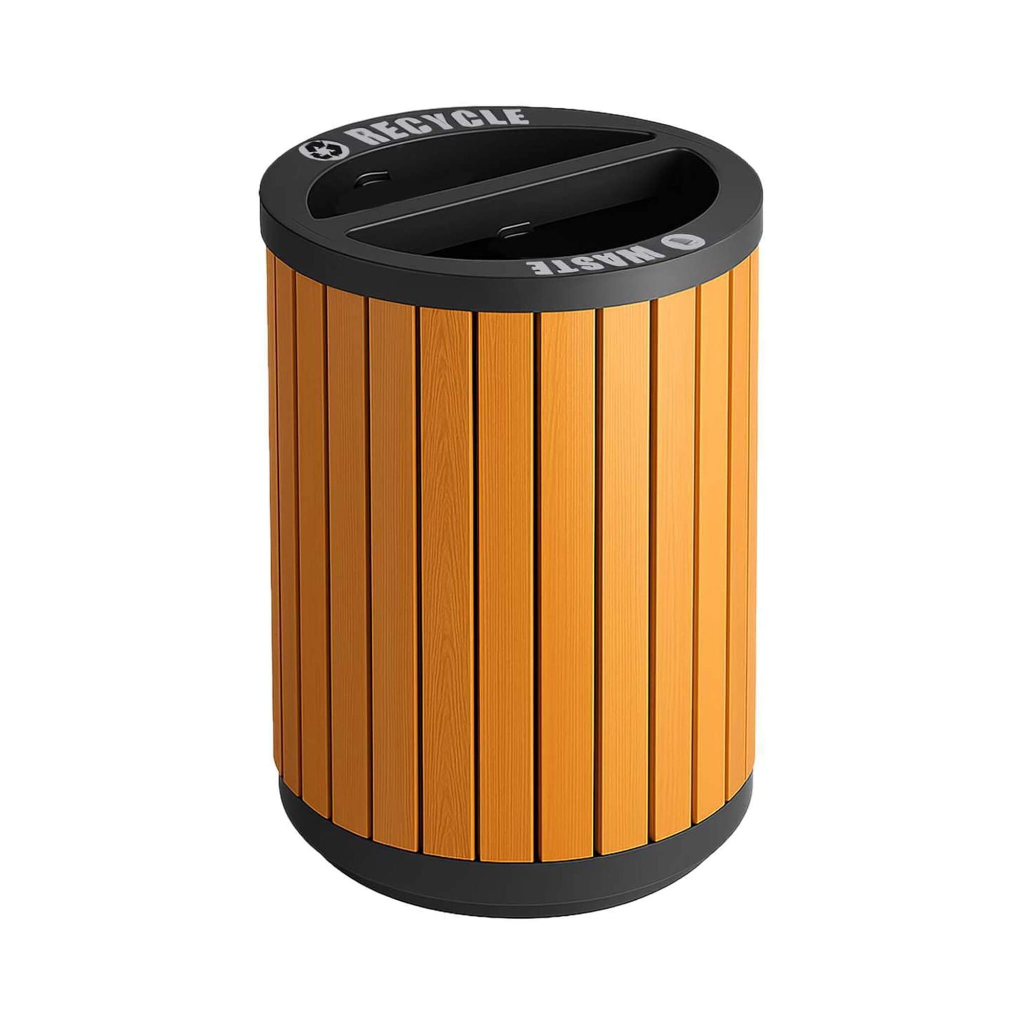 22-Gallon Heavy-Duty Commercial Outdoor Round Two-Stream Trash Can