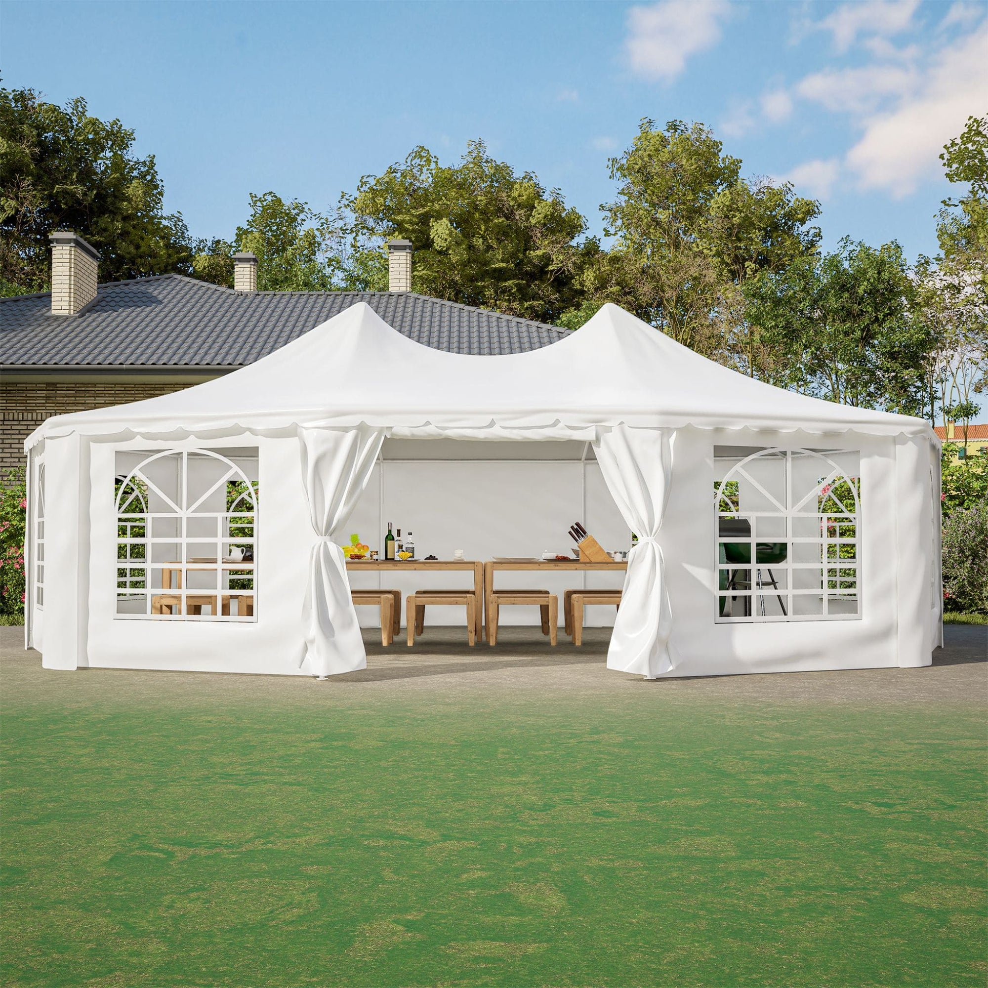 [29X21FT] Extra Large Heavy-Duty Outdoor Waterproof Party, Wedding Tent With Steel Frame