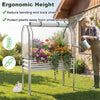 2 Pieces Galvanized Raised Garden Bed with Legs and Greenhouse Cover for Vegetable Flower