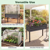 2 Pieces Galvanized Raised Garden Bed with Legs and Greenhouse Cover for Vegetable Flower