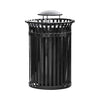 45-Gallon Heavy-Duty Commercial Round Waste Bin With Rain Bonnet Lid
