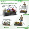 4 x 2 x 3 Feet Small Galvanized Raised Garden Bed with Greenhouse Cover