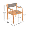 Premium 5-Piece Acacia Wooden Outdoor Furniture Patio Set With Dining Chairs And Table