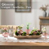 Glasseam Mushroom Plant Propagation Stations: Pink Glass Terrarium Jar Set of 5 Cute Planters for Indoor Plants Decorative Propagate Vase Unique Gifts for Women Home Office Decor
