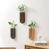 Wood Wall Planter Indoor, Propagation Station, Wooden Hanging Vase for Dried Flowers, Wall Plant Holder, Boho Wall Décor for Living Room U Rainbow Shape (Set of 3)