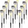 GIGALUMI Solar Lights Outdoor Waterproof, 12 Pack, Stainless Steel LED Solar Garden Lights for Patio, Lawn, Yard and Landscape, Garden Decor Patio Decor,Warm White