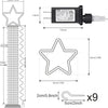Toodour Christmas Decorations Outdoor Star Lights, 317 LED 10ft X 9 Waterfall Tree Lights with 12" Topper Star, 8 Lighting Modes Outside Christmas Lights for Yard Garden Holiday Decor (Warm White)