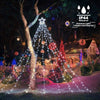 Toodour Christmas Decorations Outdoor Star Lights, 317 LED 10ft X 9 Waterfall Tree Lights with 12" Topper Star, 8 Lighting Modes Outside Christmas Lights for Yard Garden Holiday Decor (White)