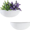 MyGift White Ceramic Wall Planters for Indoor Plants, Half Bowl Hanging Vase, Wall Mounted Succulent Planters, Set of 2