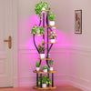 Plant Stand Indoor with Grow Lights, 7 Tier Tall Metal Plant Shelf for Multiple Plants, 55″ Lighted Plants Shelves Corner Flower Holder, Vase Shape Plant Display Rack for Home Living Room Patio