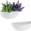 MyGift White Ceramic Wall Planters for Indoor Plants, Half Bowl Hanging Vase, Wall Mounted Succulent Planters, Set of 2
